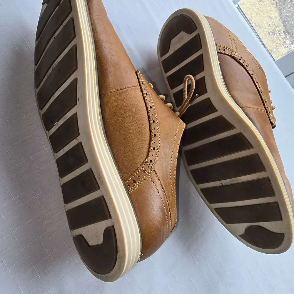 Vostey Brown Leather Derby Shoes Oxfords Office Ready Casual Boho